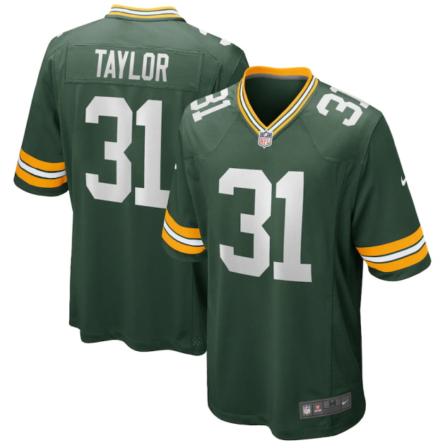 mens nike jim taylor green green bay packers game retired player jersey
